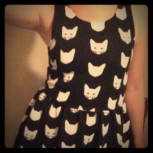 H&M Divided Black & White Cat Dress